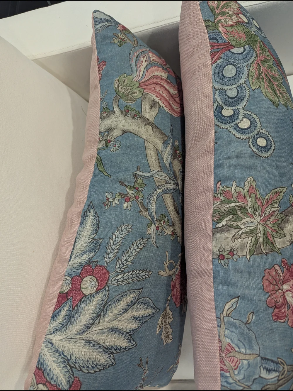 Blue Floral Lumbar Pillow - Brand: Thibaut. Covers Only